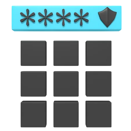 Key Password Button 3D Icon