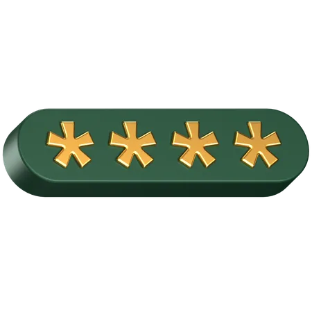 3 D Icon Of A Green Gold Password Sign 3D Icon