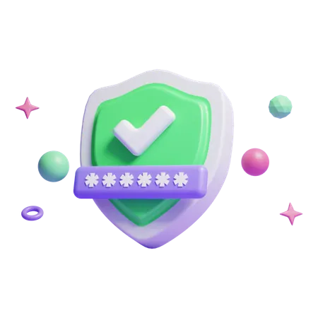 3 D Shield Protection Icon Or 3 D Account Password Protection Concept Icon Or User Password Protection 3D Icon