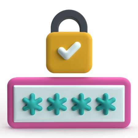 Password authentication  3D Icon