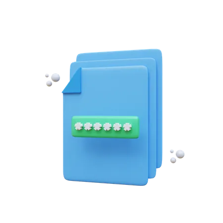 Password File  3D Icon