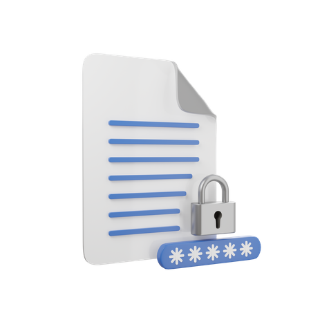 Password File  3D Icon
