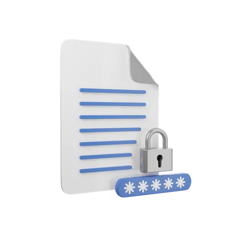Password File  3D Icon