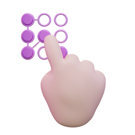 Password Hand Gesture  3D Icon