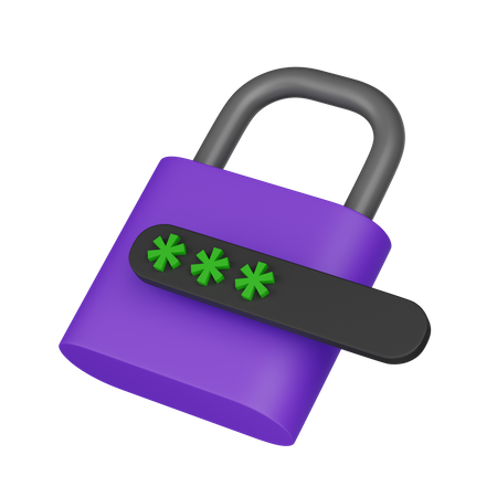 Password Lock  3D Icon