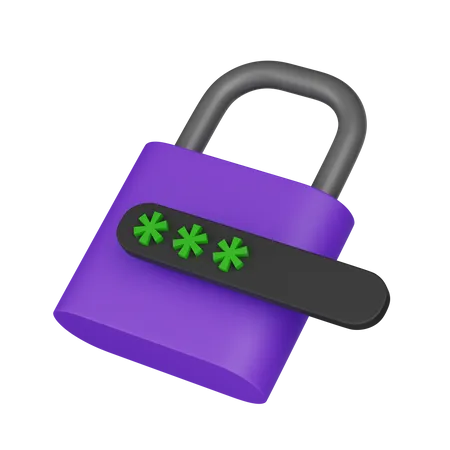 Password Lock  3D Icon