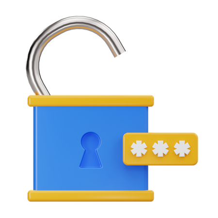 Password Lock  3D Icon