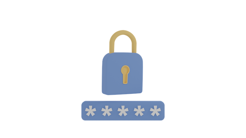 Password Lock  3D Icon