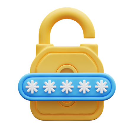 Password Lock  3D Icon