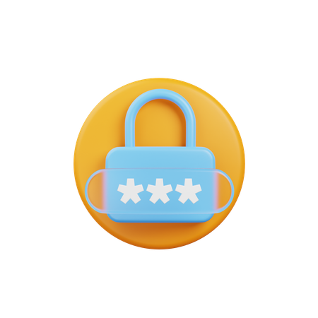 Password Lock  3D Icon