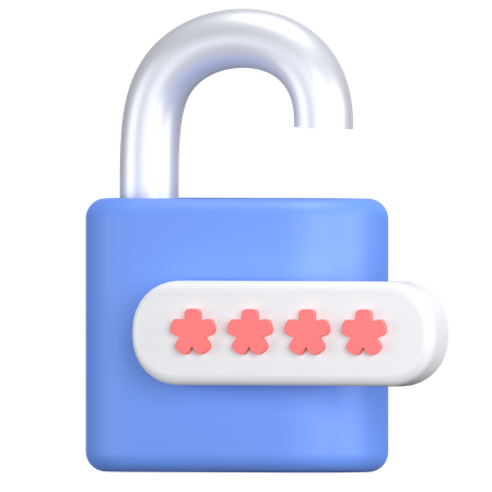 Password lock  3D Icon