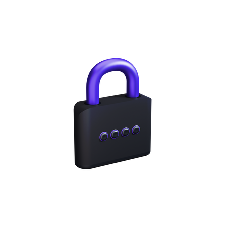 Password lock  3D Illustration