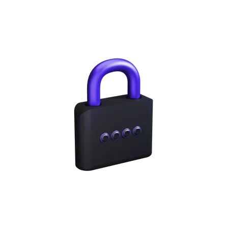 Password lock  3D Illustration