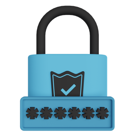 Password Lock  3D Illustration