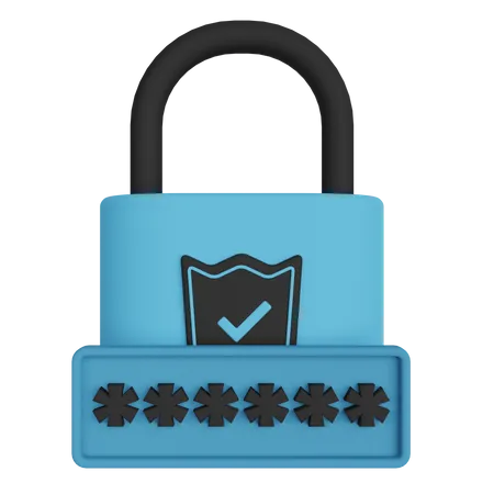 Password Lock  3D Illustration