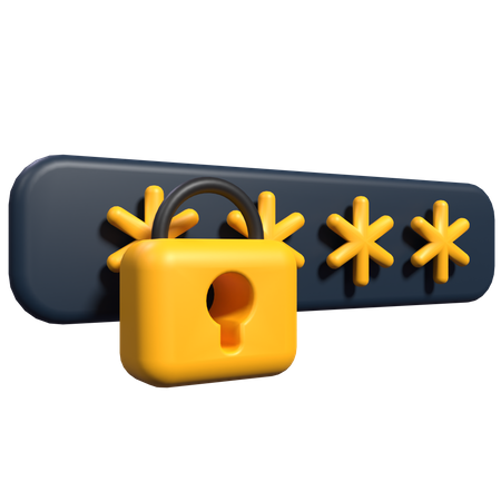 Password Lock  3D Illustration