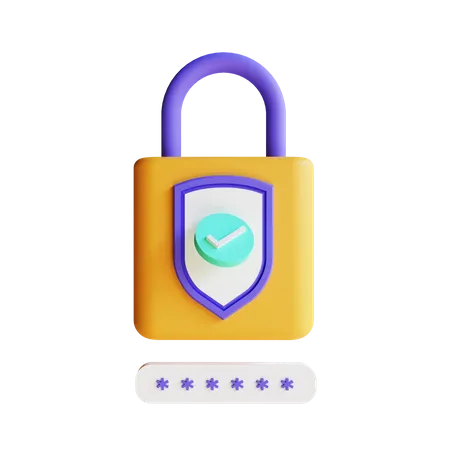 Password Lock  3D Illustration