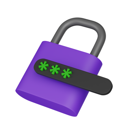 Password Lock 3D Illustration