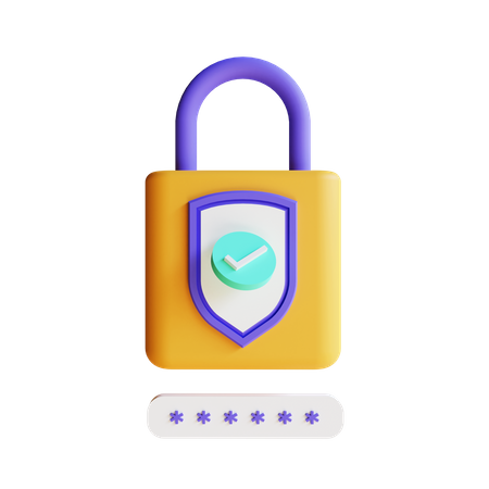 Password Lock  3D Illustration