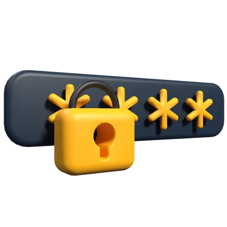Password Lock  3D Illustration