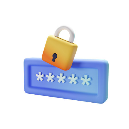 Password lock 3D Icon