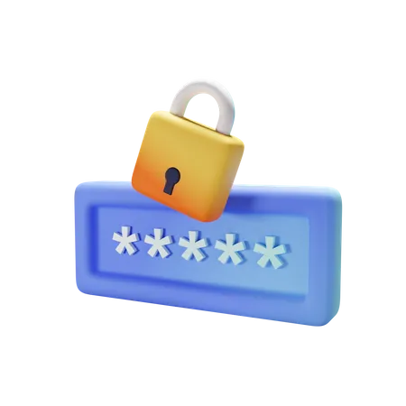 Password lock 3D Icon