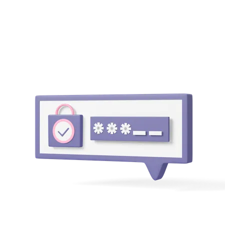 Password Message  3D Icon