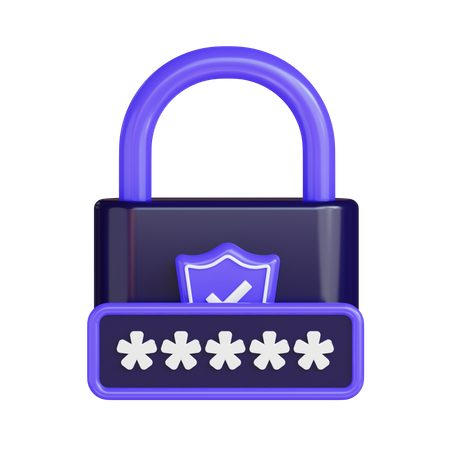 Password protected lock 3D Illustration