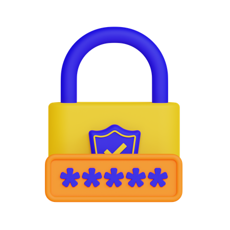Password protected lock  3D Icon