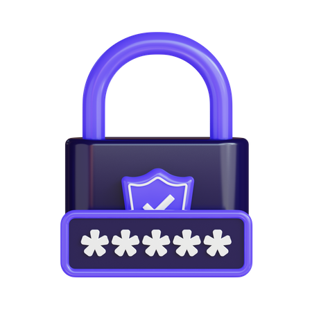 Password protected lock  3D Icon