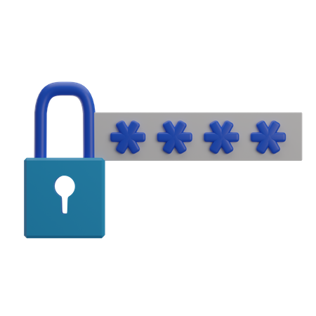 Password Protected Lock  3D Icon