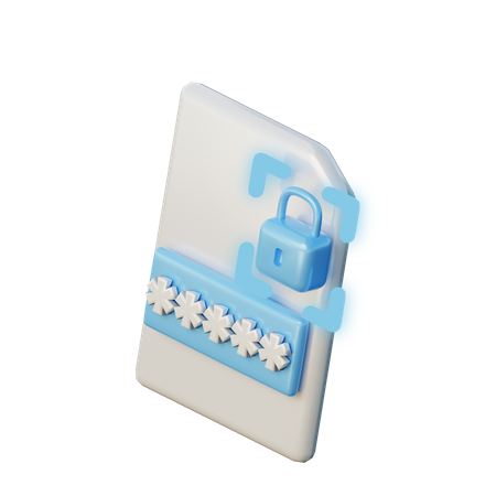 Password Protected Lock  3D Icon