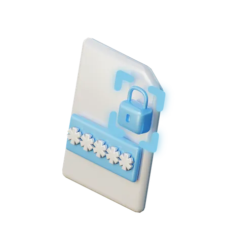 Password Protected Lock  3D Illustration