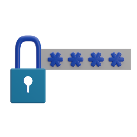 Password Protected Lock 3D Illustration