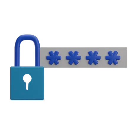 Password Protected Lock  3D Illustration