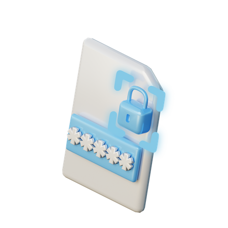 Password Protected Lock 3D Illustration
