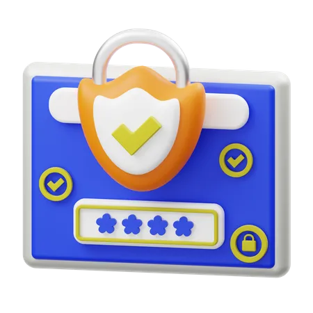 Password Protection  3D Illustration