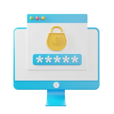 Password Protection  3D Illustration