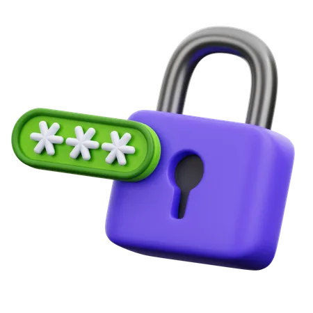 Password Protection 3D Icon