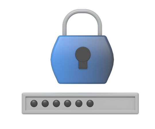 Password security padlock  3D Icon