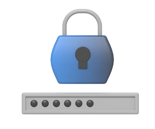 Password security padlock  3D Icon