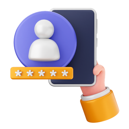 Password Security Protection  3D Icon