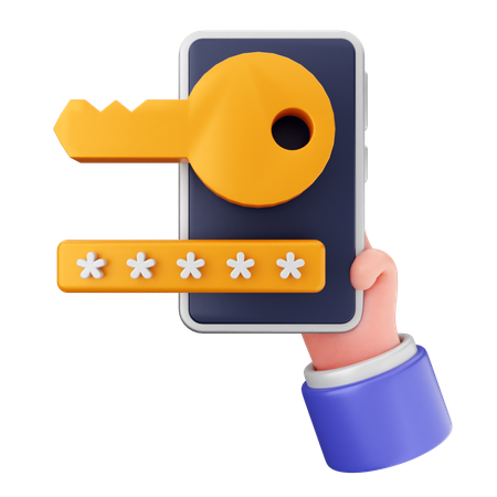 Password Security Protection  3D Icon
