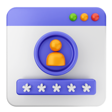 パスワードセキュリティウェブサイト  3D Icon