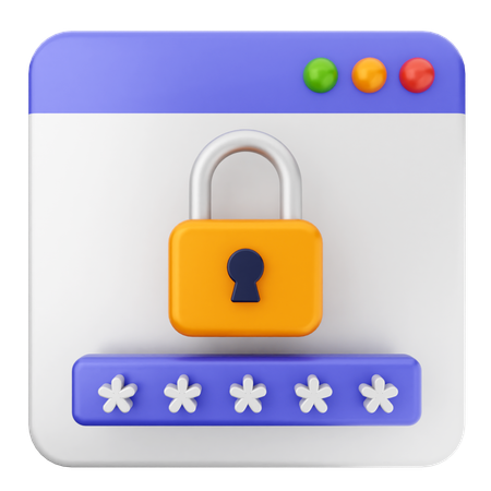パスワードセキュリティウェブサイト  3D Icon