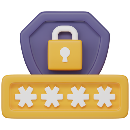 Password Shield  3D Icon