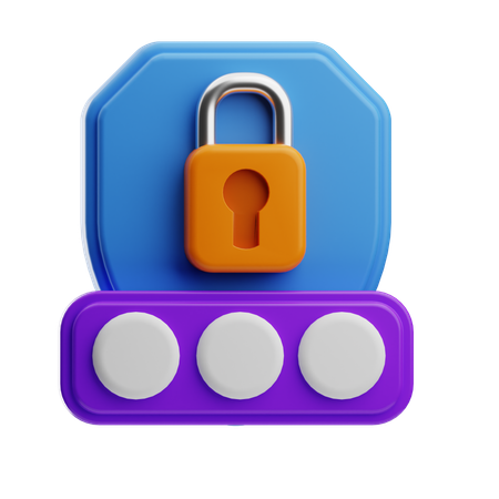 Password Shield Internet Security  3D Icon