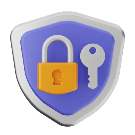 Password Shield Protection  3D Icon