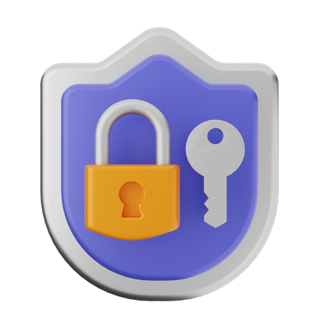 Password Shield Protection  3D Icon