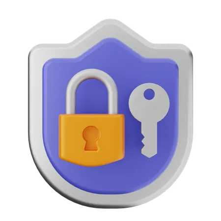 Password Shield Protection  3D Icon